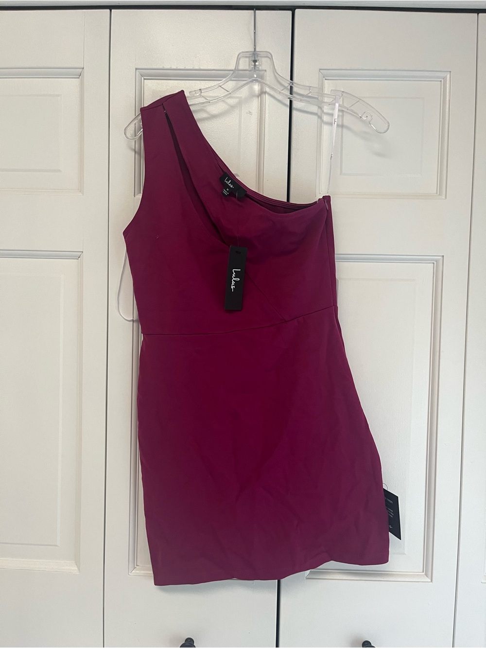 Lulus NWT Berry One Shoulder Mini Dress Size M